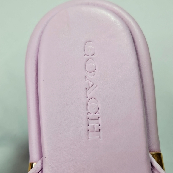 ⭐️COACH💯 BROOKLYN LEATHER SANDAL, VIOLET/LAVENDER COLOR, SIZE 9-B - Picture 2 of 9